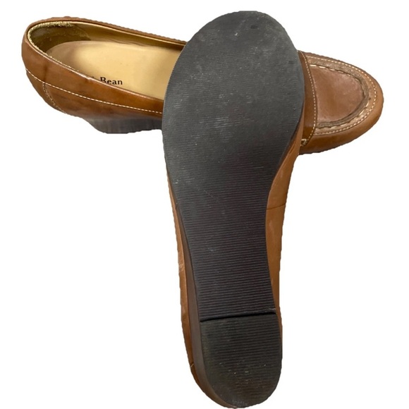 LL Bean leather penny loafer wedge Shoe Women’s size 10 Brown Classic - Picture 6 of 6